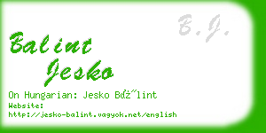 balint jesko business card